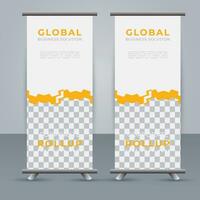 Modern roll up banner design template. flyer. pull up. presentation. brochure. poster. advertisement. print media vector