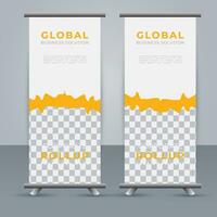 Modern roll up banner design template. flyer. pull up. presentation. brochure. poster. advertisement. print media vector