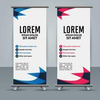 professional business roll up display standee template design vector