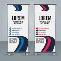 professional business roll up display standee template design vector