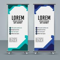 professional business roll up display standee template design vector