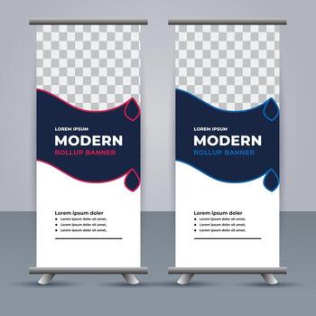 professional business roll up display standee template design vector