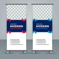 professional business roll up display standee template design vector