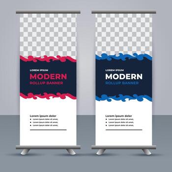 professional business roll up display standee template design vector