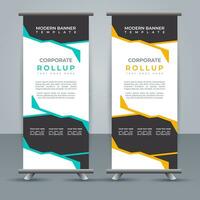 professional business roll up display standee template design vector