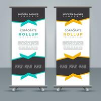 professional business roll up display standee template design vector