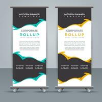 professional business roll up display standee template design vector