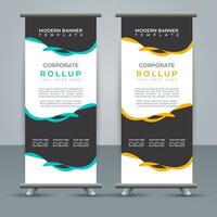 professional business roll up display standee template design vector