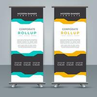 professional business roll up display standee template design vector