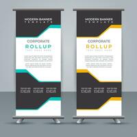 professional business roll up display standee template design vector