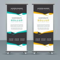 professional business roll up display standee template design vector