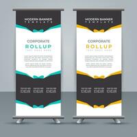 professional business roll up display standee template design vector