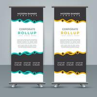 professional business roll up display standee template design vector