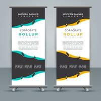 professional business roll up display standee template design vector