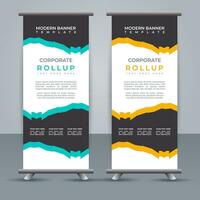 professional business roll up display standee template design vector