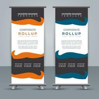 professional business roll up display standee template design vector