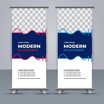 professional business roll up display standee template design vector
