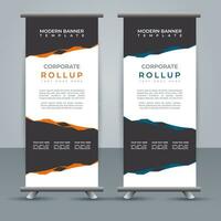 professional business roll up display standee template design vector