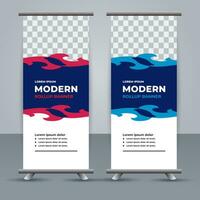 professional business roll up display standee template design vector