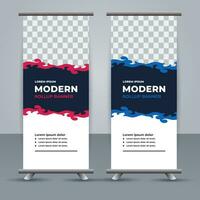 professional business roll up display standee template design vector