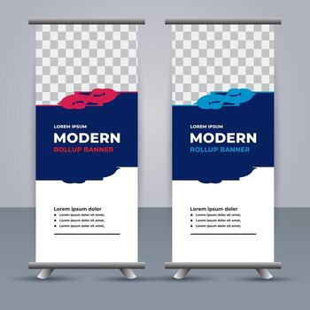 professional business roll up display standee template design vector