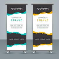 professional business roll up display standee template design vector