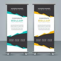 professional business roll up display standee template design vector