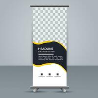 vector Roll up banner template with modern shapes