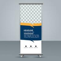 vector Roll up banner template with modern shapes