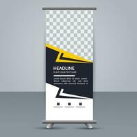 vector Roll up banner template with modern shapes