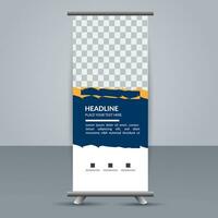 vector Roll up banner template with modern shapes