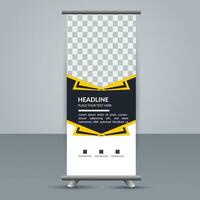 vector Roll up banner template with modern shapes