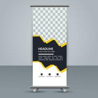 vector Roll up banner template with modern shapes