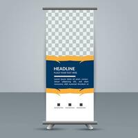 vector Roll up banner template with modern shapes