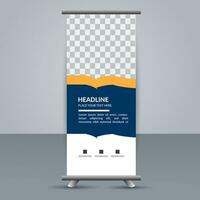 vector Roll up banner template with modern shapes