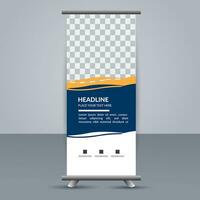 vector Roll up banner template with modern shapes