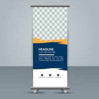 vector Roll up banner template with modern shapes