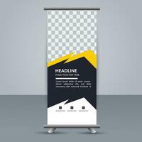 vector Roll up banner template with modern shapes