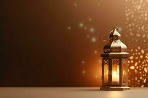 Eid mubarak and ramadan kareem greetings with islamic lantern and mosque. Eid al fitr background. Eid al fitr background of window concept by AI Generated photo