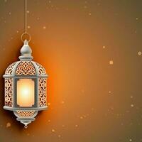 Eid mubarak and ramadan kareem greetings with islamic lantern and mosque. Eid al fitr background. Eid al fitr background of window concept by AI Generated photo