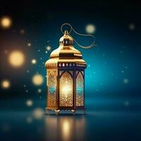 Eid mubarak and ramadan kareem greetings with islamic lantern and mosque. Eid al fitr background. Eid al fitr background of window concept by AI Generated photo