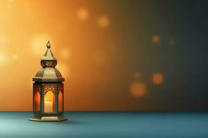 Eid mubarak and ramadan kareem greetings with islamic lantern and mosque. Eid al fitr background. Eid al fitr background of window concept by AI Generated photo