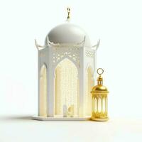 Eid mubarak and ramadan kareem greetings with islamic lantern and mosque. Eid al fitr background. Eid al fitr background of window concept by AI Generated photo