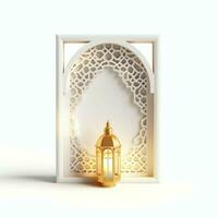 Eid mubarak and ramadan kareem greetings with islamic lantern and mosque. Eid al fitr background. Eid al fitr background of window concept by AI Generated photo