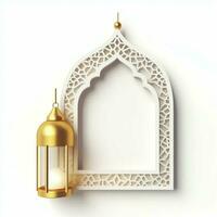 Eid mubarak and ramadan kareem greetings with islamic lantern and mosque. Eid al fitr background. Eid al fitr background of window concept by AI Generated photo