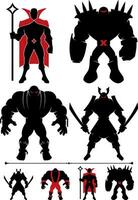 Supervillain Silhouette Set vector