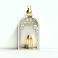 Eid mubarak and ramadan kareem greetings with islamic lantern and mosque. Eid al fitr background. Eid al fitr background of window concept by AI Generated photo