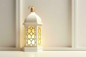 Eid mubarak and ramadan kareem greetings with islamic lantern and mosque. Eid al fitr background. Eid al fitr background of window concept by AI Generated photo