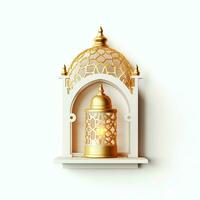 Eid mubarak and ramadan kareem greetings with islamic lantern and mosque. Eid al fitr background. Eid al fitr background of window concept by AI Generated photo
