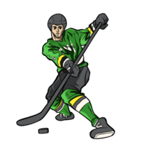 Ice hockey player playing game png